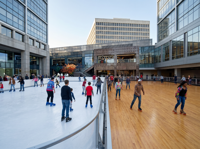 Portable ice skating rink and roller rink rentals in Austin TX