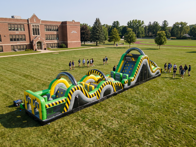 Inflatable obstacle course rental for school field days and events in Austin TX