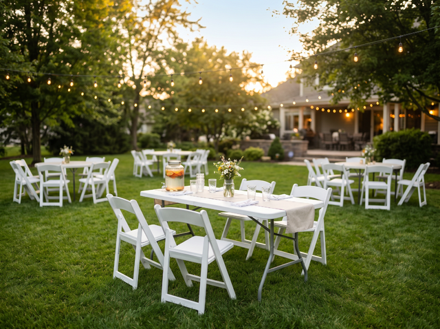 Table and chair rentals for outdoor events in Austin TX