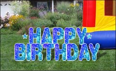 Happy Birthday Letters Kit - Blue Mosaic