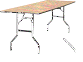 30inX96in  RECTANGULAR TABLE (seats 10)