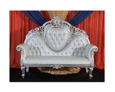 CAPRI ROYAL  LOVE SEAT  (SILVER AND WHITE)