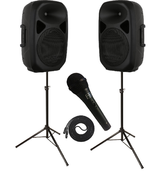  2 WAY HIGH POWER SPEAKERS WITH WIRELES MIC