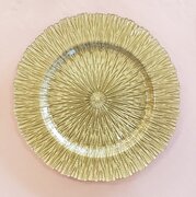 CHARGER PLATE  GLASS REEF DESIGN (GOLD)