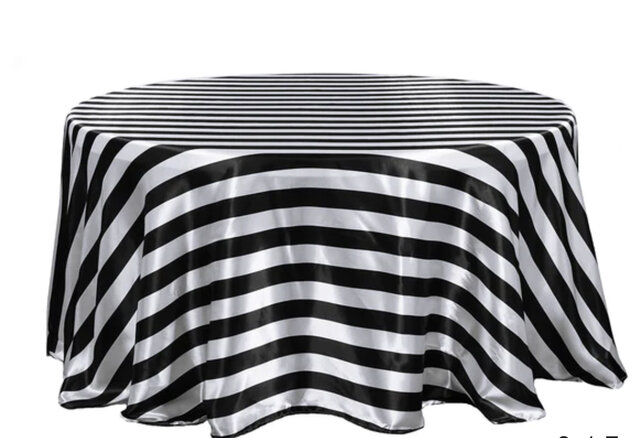 Black &White Striped Tablecloth 