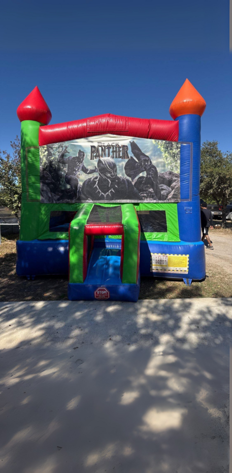 Black Panther bounce house from Sandi's Moonwalks.
