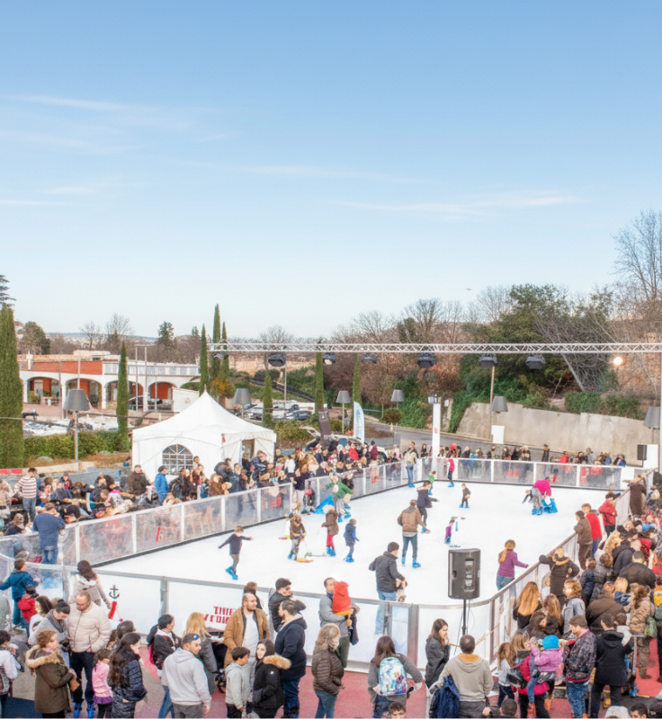 Mobile ice skating rink rental from Sandi's Moonwalks.