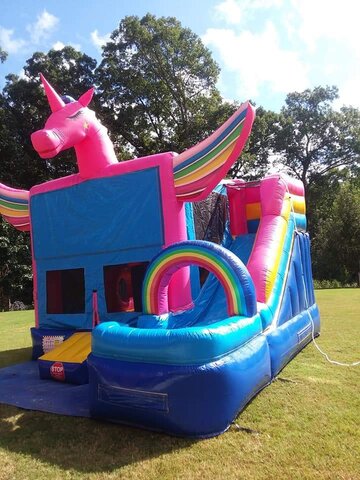 Unicorn Bounce House Slide Combo