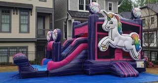 Mega Unicorn Bounce House Slide