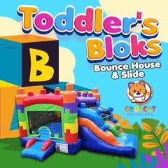 Toddler's blocks bounce house & slide 