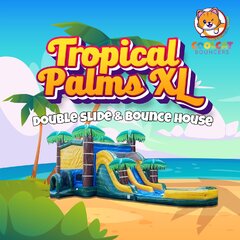  XL Tropical Palms 🌴 Double slide, Bounce House