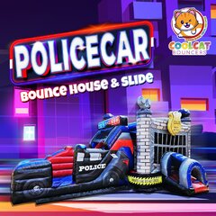 Police Car bounce house & slide 