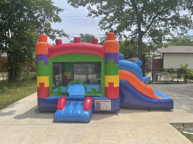 Toddler's blocks bounce house & slide 