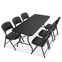 5 black Tables - 6ft & 30 chairs