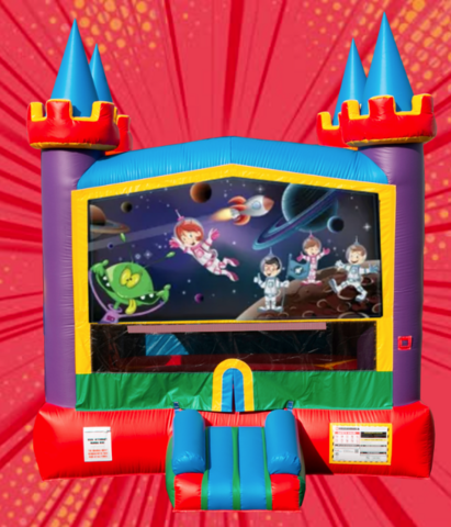 Neon Castle Bounce House -Space