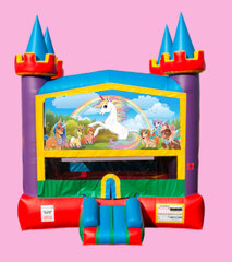Neon Castle Bounce House - Unicorn