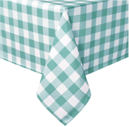 Rectangle Tablecloth - 6' Table (60"x120"), Turquoise and White Plaid
