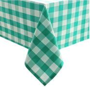 Rectangle Tablecloth - 6' Table (60"x120"), Bluish/Green and White Plaid
