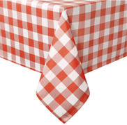 Rectangle Tablecloth - 6' Table (60"x120"), Orange and white Plaid
