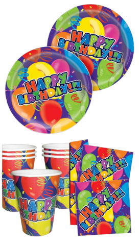 Happy Birthday Colorful Plates