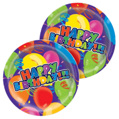 Happy Birthday Colorful Plates