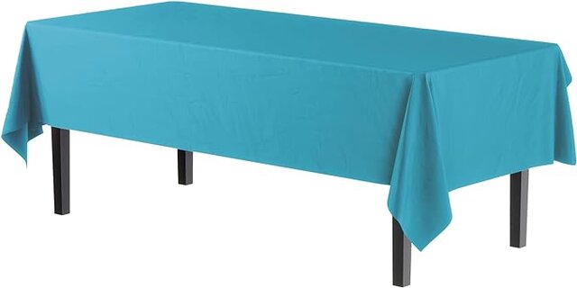 Turquoise Plastic Table Cover
