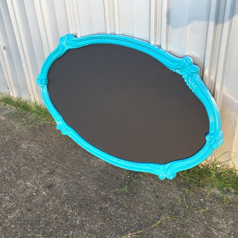 Chalkboard- Turquoise Oval Frame
