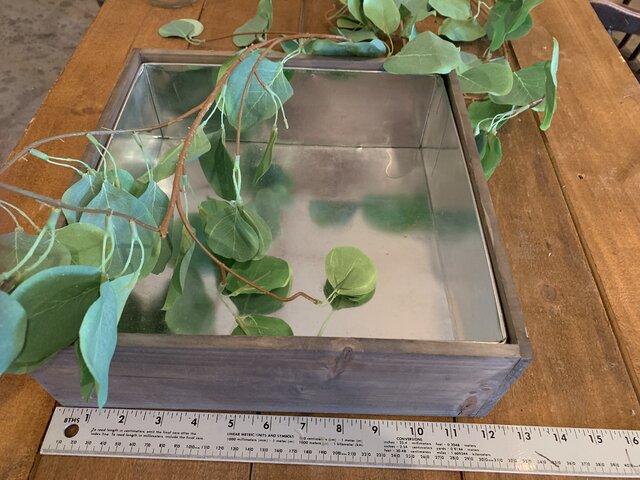 Wooden Box/Container, Galvanized Liner, large 12x12