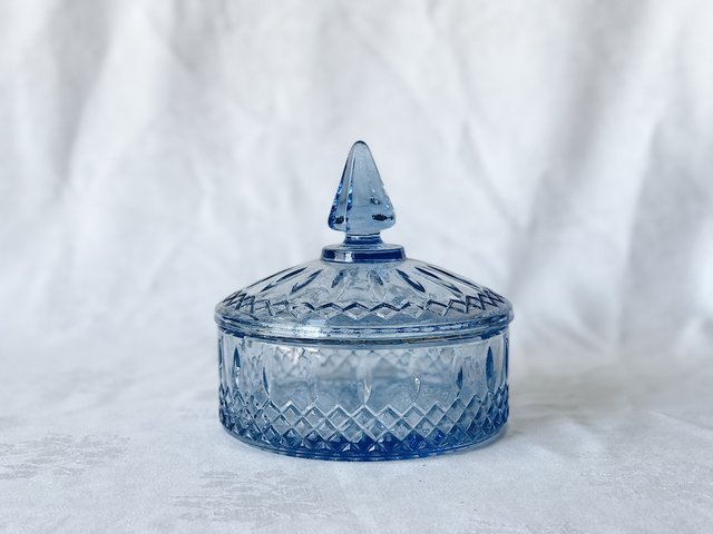Candy Dish- Blue w/ Top