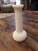 Milk Glass Bud Vase, Hobnail.2