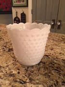 Milk Glass Vase.4, Hobnail
