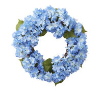 Blue Hydrangea Wreath, artificial
