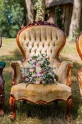 Vintage Gold Velvet Victorian Chair