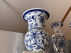 XL Blue and White Vase