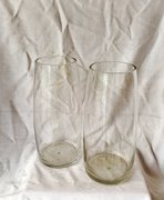 Clear Glass Concave Cylinder Vase- 2 available