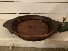 Wooden Dough Bowl or Tray, round
