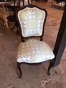 French Turquoise Print Side Chair