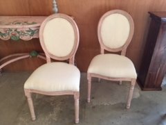 White Linen French Side Chair- 2 available