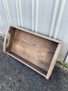 Rustic Wooden Tray with Cut Out Handles