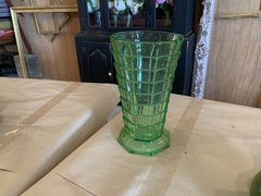 Vintage Green Vase with Base