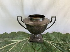 Patina Silver Urn with Handles, small