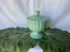 Jadeite Footed Compote w Lid