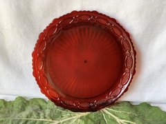 Vintage Red Cut Glass Dinner Plate