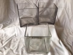  Clear Square Glass Vase, various sizes- 7 available