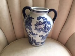 Blue & White Vase w Handles