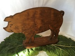 Vintage Wooden Pig
