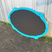 Turquoise Oval Framed Chalkboard