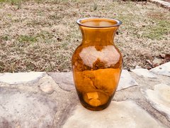 Amber Glass Ginger Jar Vase