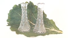 Vintage Clear Cut Glass Bud Vase