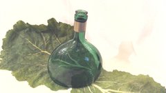 Vintage Green Flat Glass Bottle